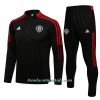 Sudadera De Entrenamiento Trajes Manchester United Cremallera De Cuarto 2022-23 Roja Negra - Niño